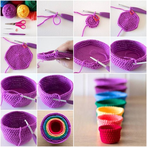 tutorial cesta de crochet