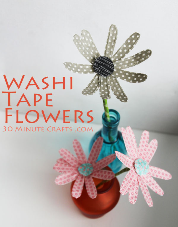 como hacer flores de washi tape