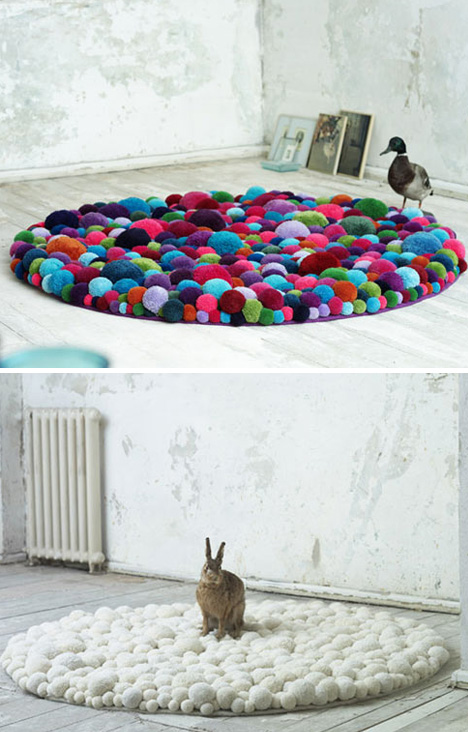 alfombras de pompones
