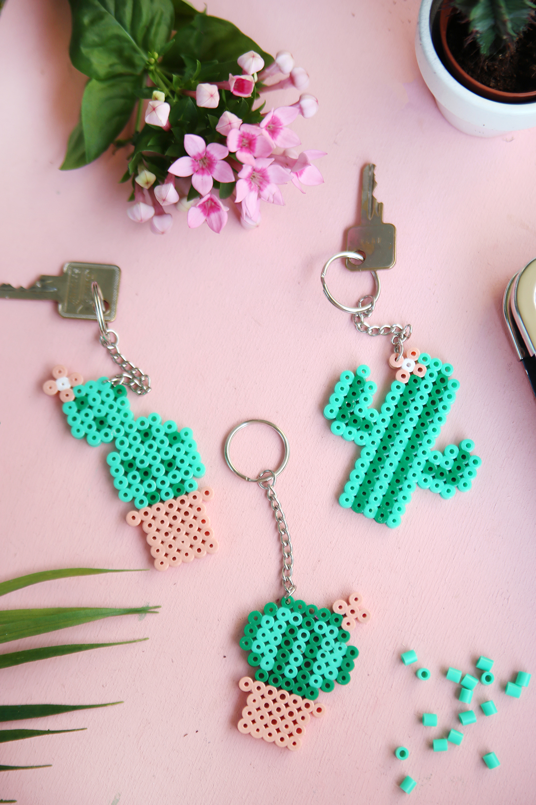 Sabroso martes Solicitud LLaveros de cactus con hama beads – Comando Craft